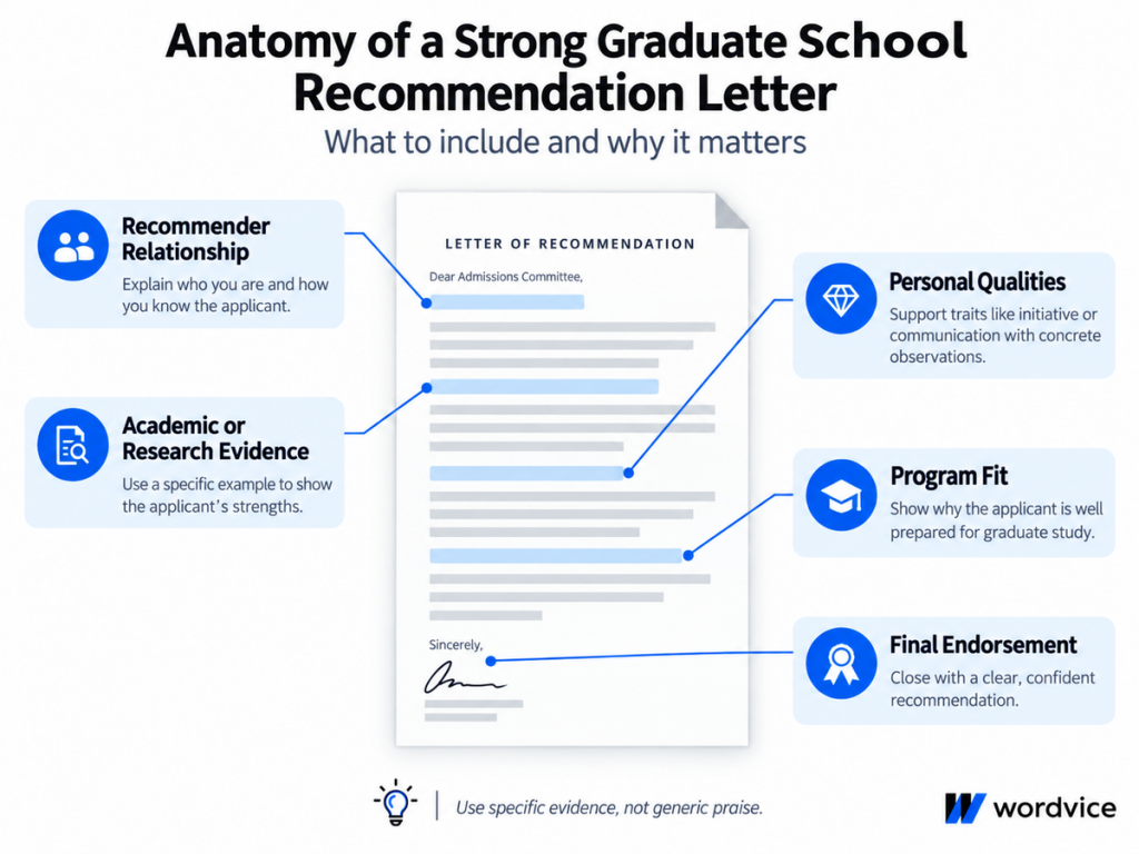 Key elements of a strong graduate school recommendation letter